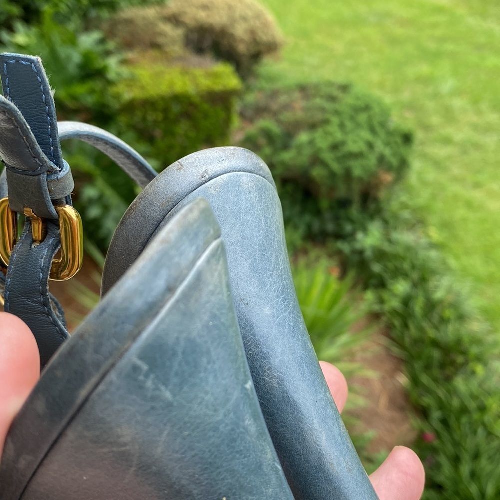 PRADA Beautiful 39.5 Blue Platform Heel, sling back Peep Toe 👠 - Picture 11 of 11